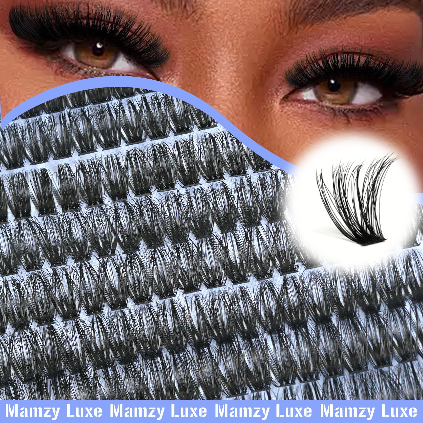 Mamzy Luxe Fluffy Lash Clusters Kit 60D | DIY 10-18mm Eyelash Extensions
