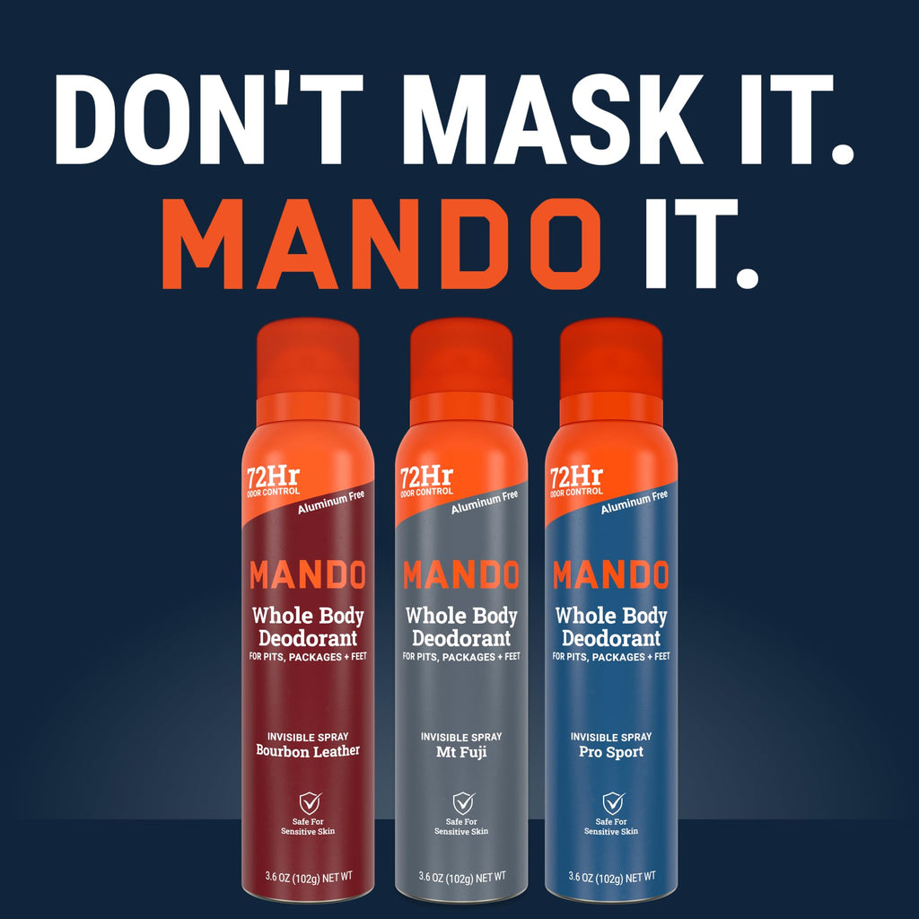 Mando Whole Body Deodorant for Men | 72-Hour Odor Control, Aluminum & Benzene Free
