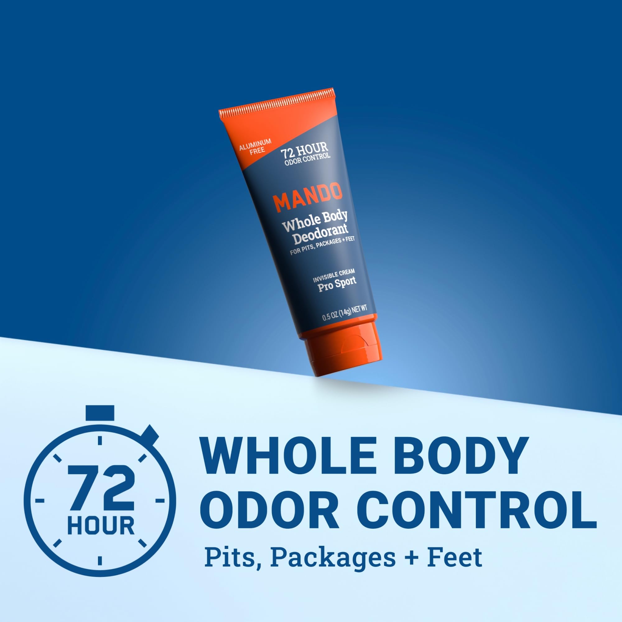 Mando Whole Body Deodorant Mini Trio – Solid Stick, Invisible Cream & Spray – 72HR Odor Control – Aluminum & Baking Soda Free – Pro Sport Scent