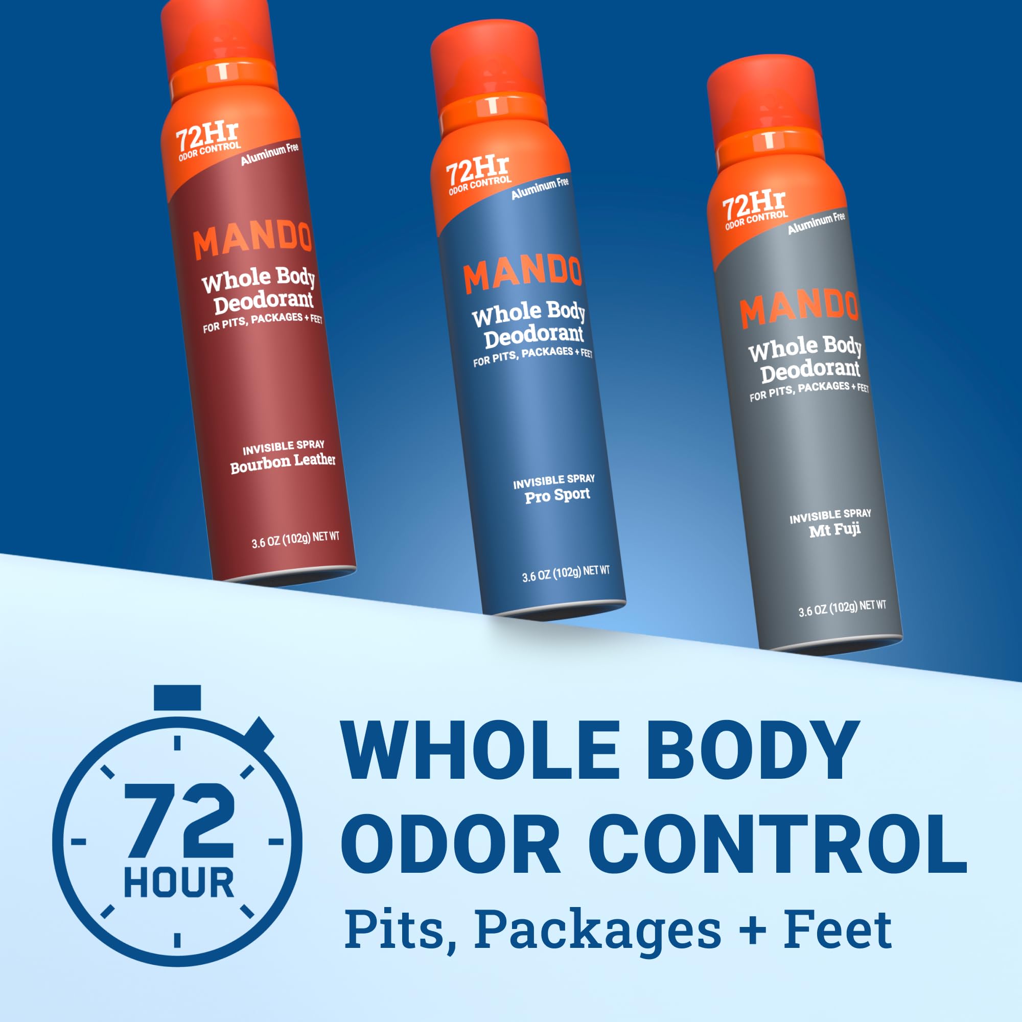 Mando Whole Body Deodorant for Men | 72-Hour Odor Control, Aluminum & Benzene Free