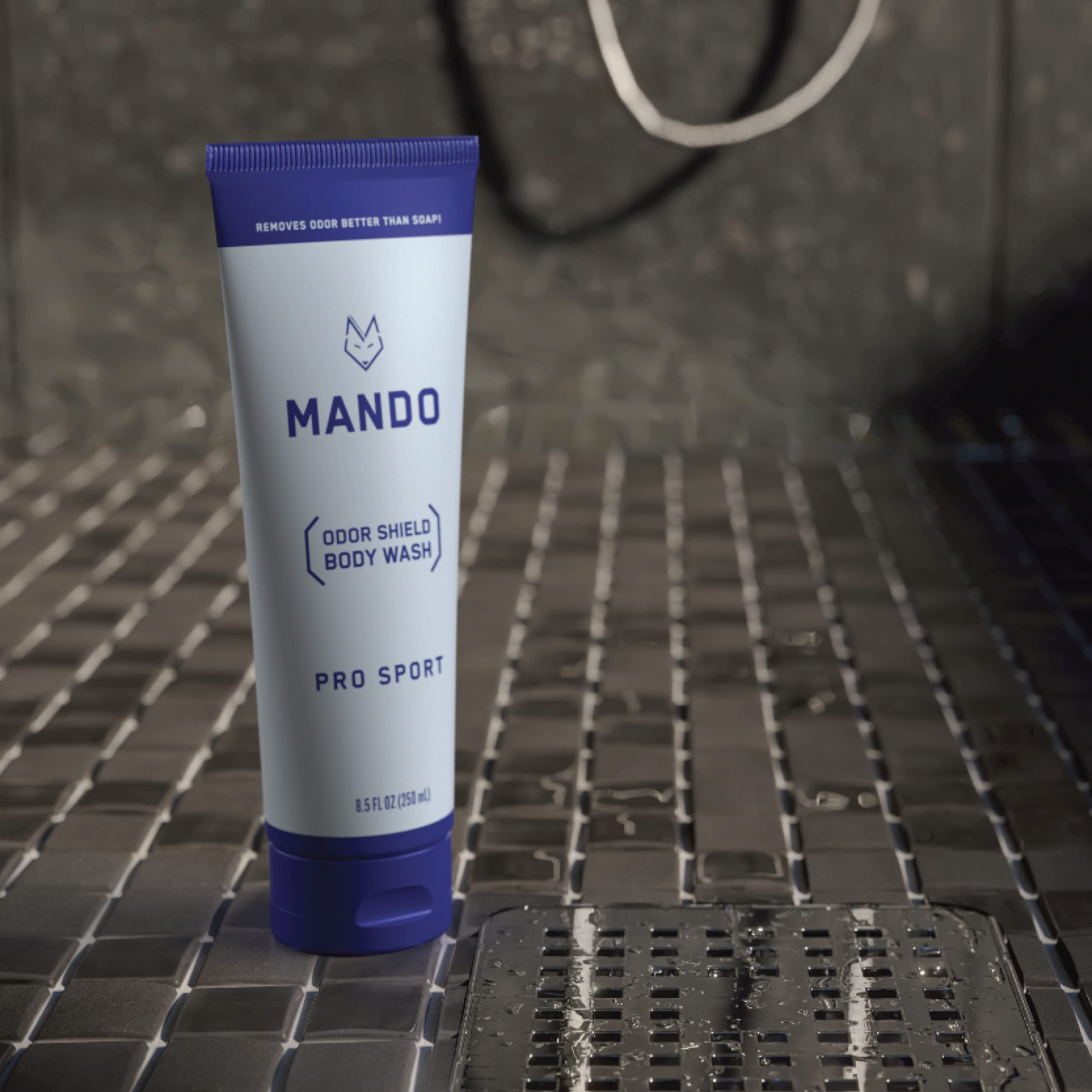 Mando Odor Shield Body Wash - 24-Hour Odor Control - SLS & Paraben Free | 8.5 oz Pro Sport