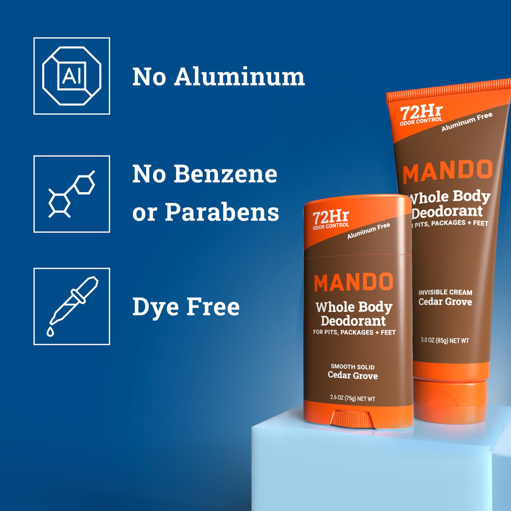 Mando Whole Body Deodorant Bundle – Cedar Grove | Aluminum-Free, 72-Hour Odor Control