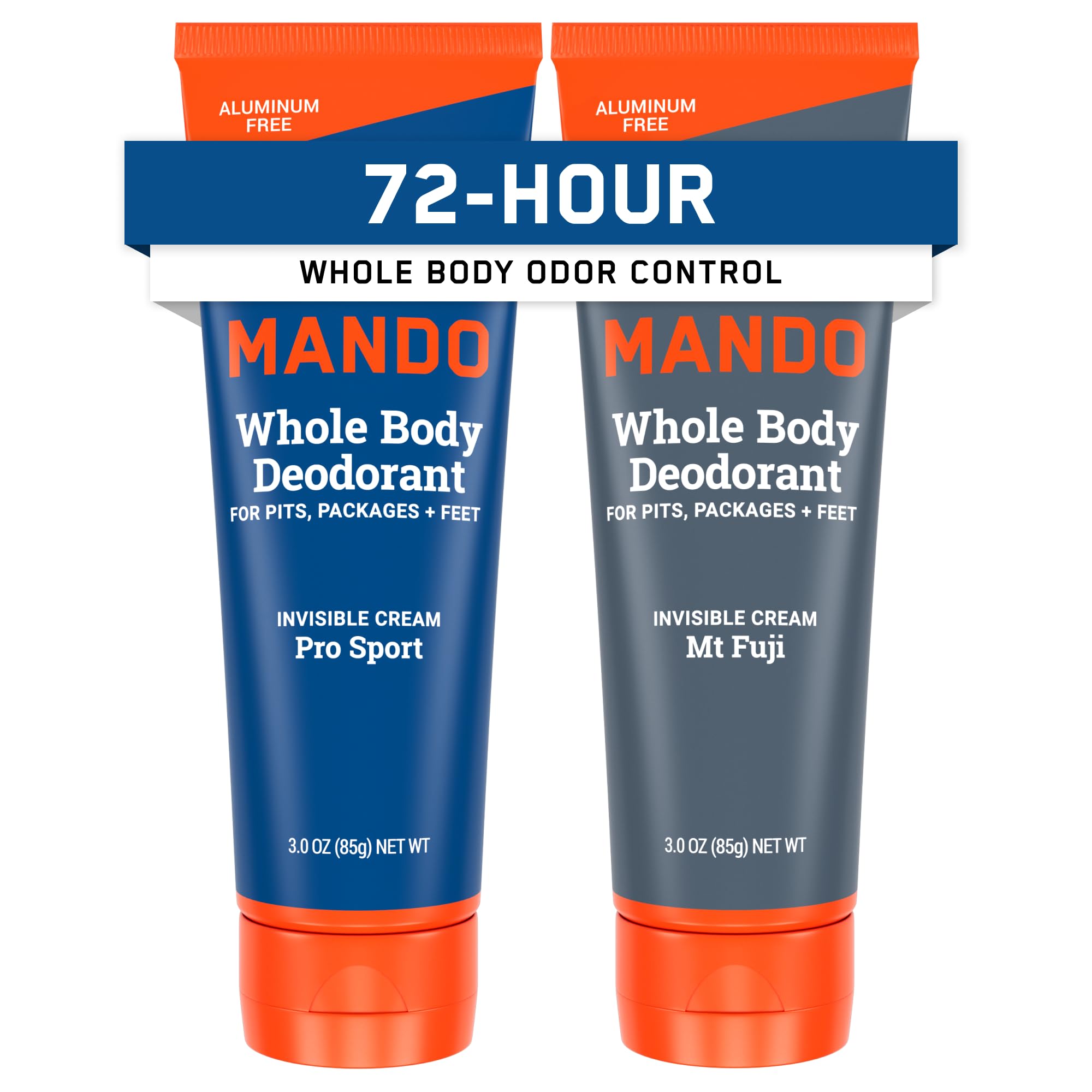 Mando Whole Body Deodorant For Men – Aluminum & Baking Soda Free, 72-Hour Odor Control (Pack of 2) – Pro Sport & Mount Fuji