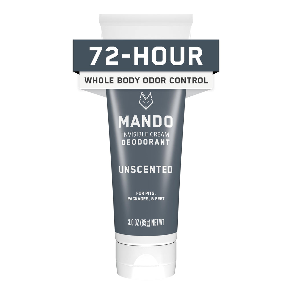 Mando Whole Body Deodorant for Men – Unscented, Aluminum-Free, 72-Hour Odor Control