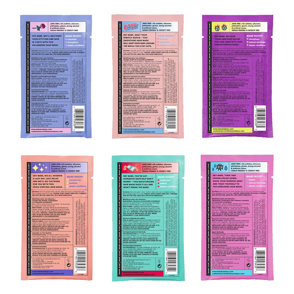 MANE CLUB Variety Pack Deep Conditioner - Vegan, Cruelty-Free, Sulfate & Paraben-Free (6-Pack)