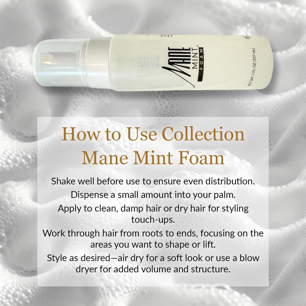 Mane Life Mint Foam – Lightweight Volumizing Mousse with Mint Scent | Frizz Control