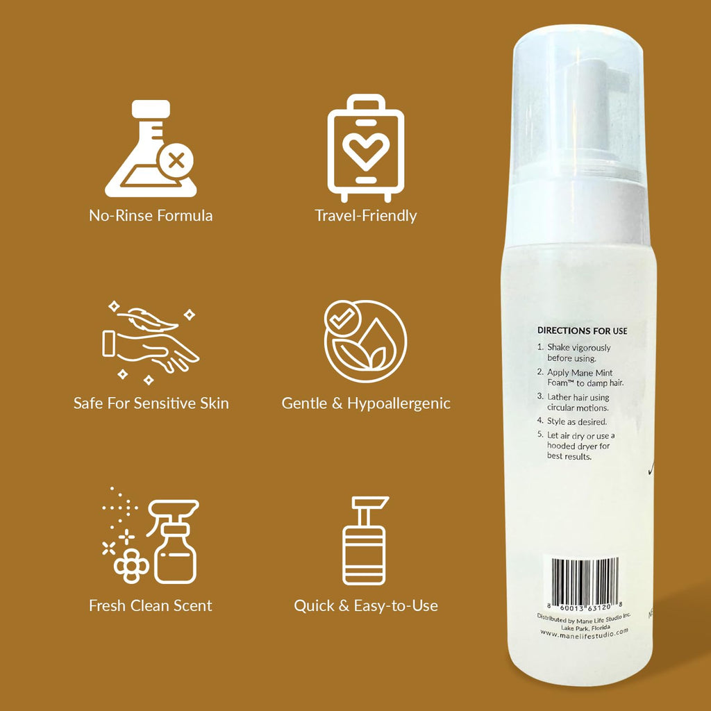 Mane Life Mint Foam – Lightweight Volumizing Mousse with Mint Scent | Frizz Control