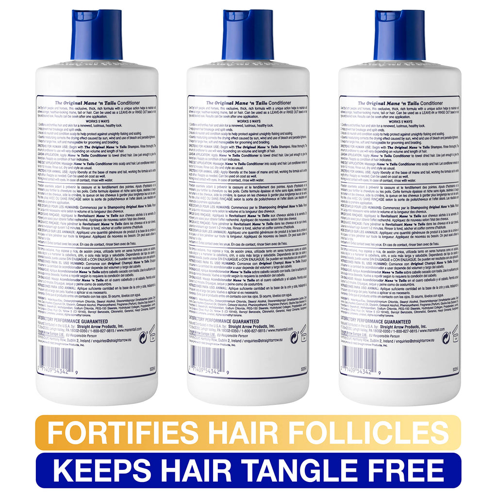 Mane 'n Tail Original Formula Conditioner 16 oz – 3 Pack for Thicker, Fuller Hair