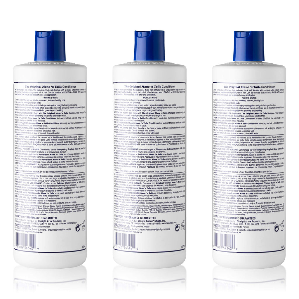 Mane 'n Tail Original Formula Conditioner 16 oz – 3 Pack for Thicker, Fuller Hair
