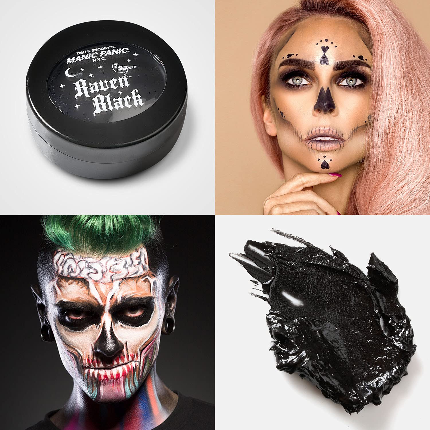MANIC PANIC Raven Black Face Paint - High Pigment Matte Finish for Face & Body (Vegan)