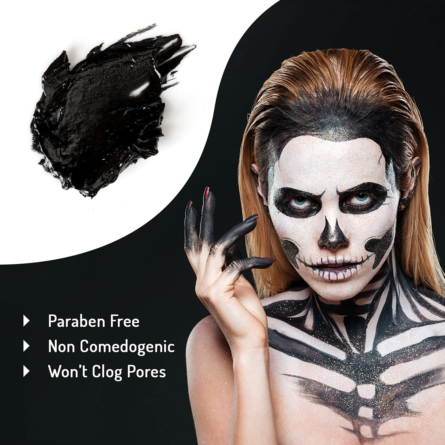 MANIC PANIC Raven Black Face Paint - High Pigment Matte Finish for Face & Body (Vegan)