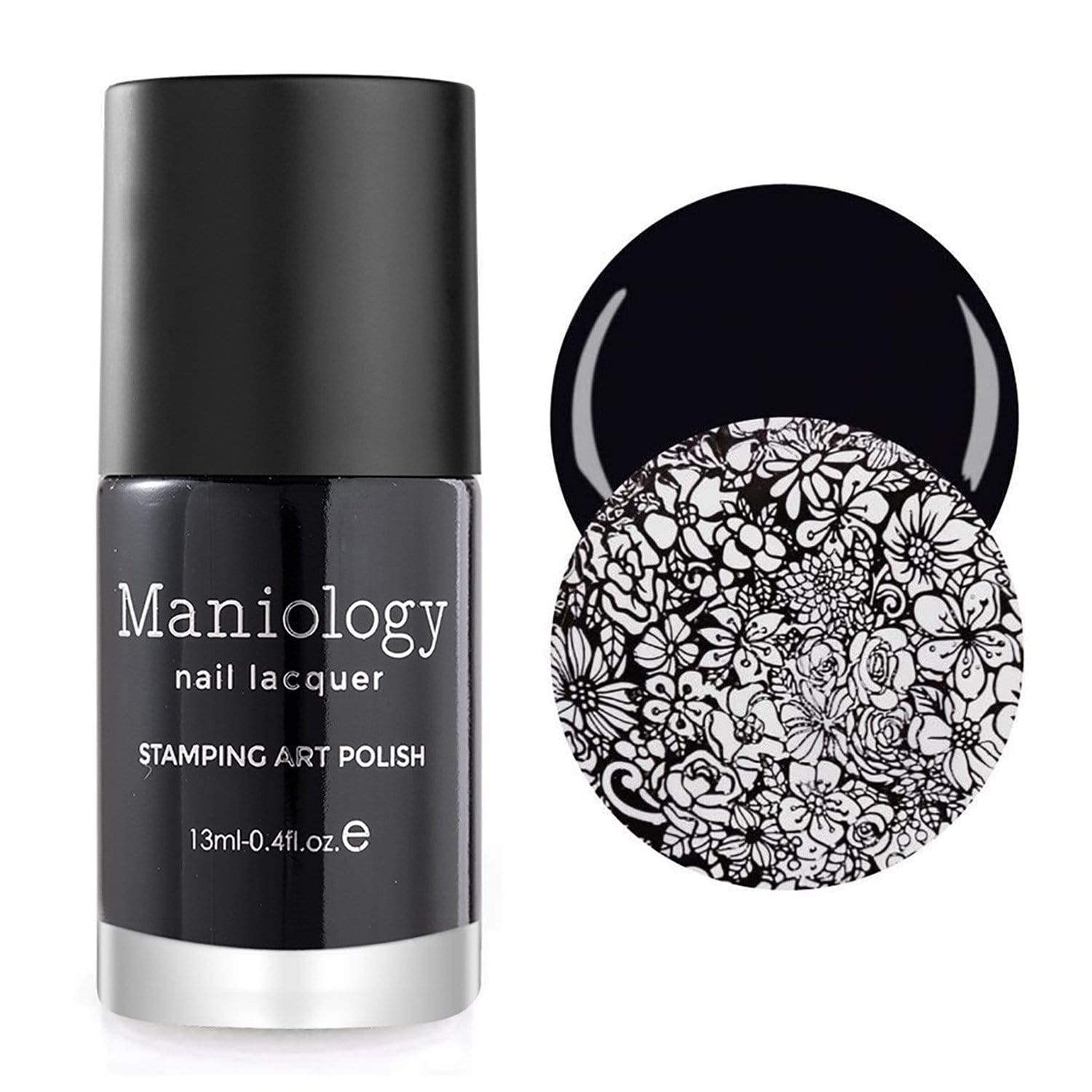 Maniology Black & White Duo Stamping Polish Set – 13ml, 5-Free, Bold Nail Art