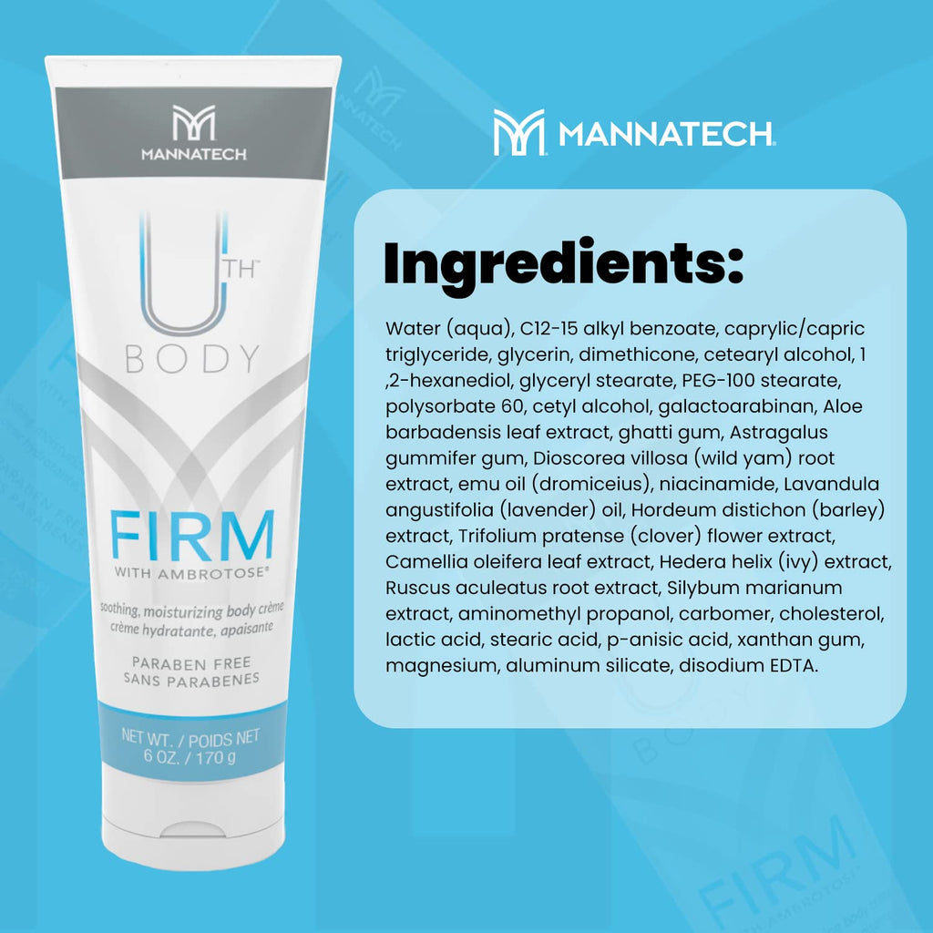 Mannatech Firm with Ambrotose Moisturizing Body Cream – 6oz, Paraben-Free for All Skin Types