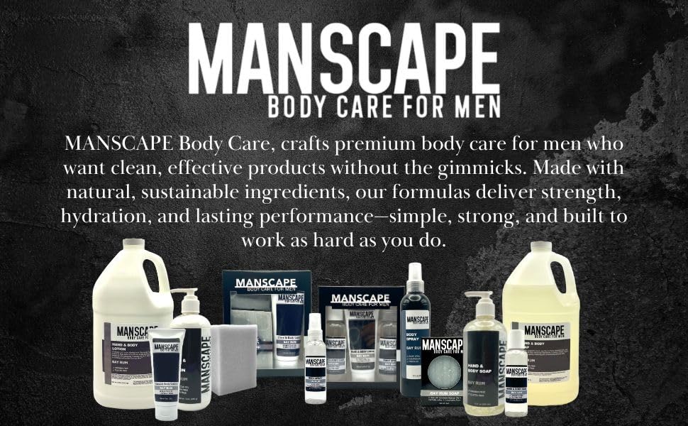 MANSCAPE Hand and Body Lotion | Paraben-Free, Moroccan Argan Oil, Lemongrass | 12 oz