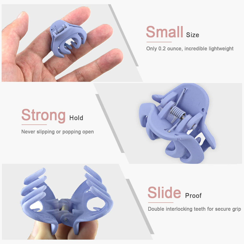 MAORULU Hair Clips for Women & Kids – Mini 1.5 Inch Claw Clips, 5 Colors, Pack of 10