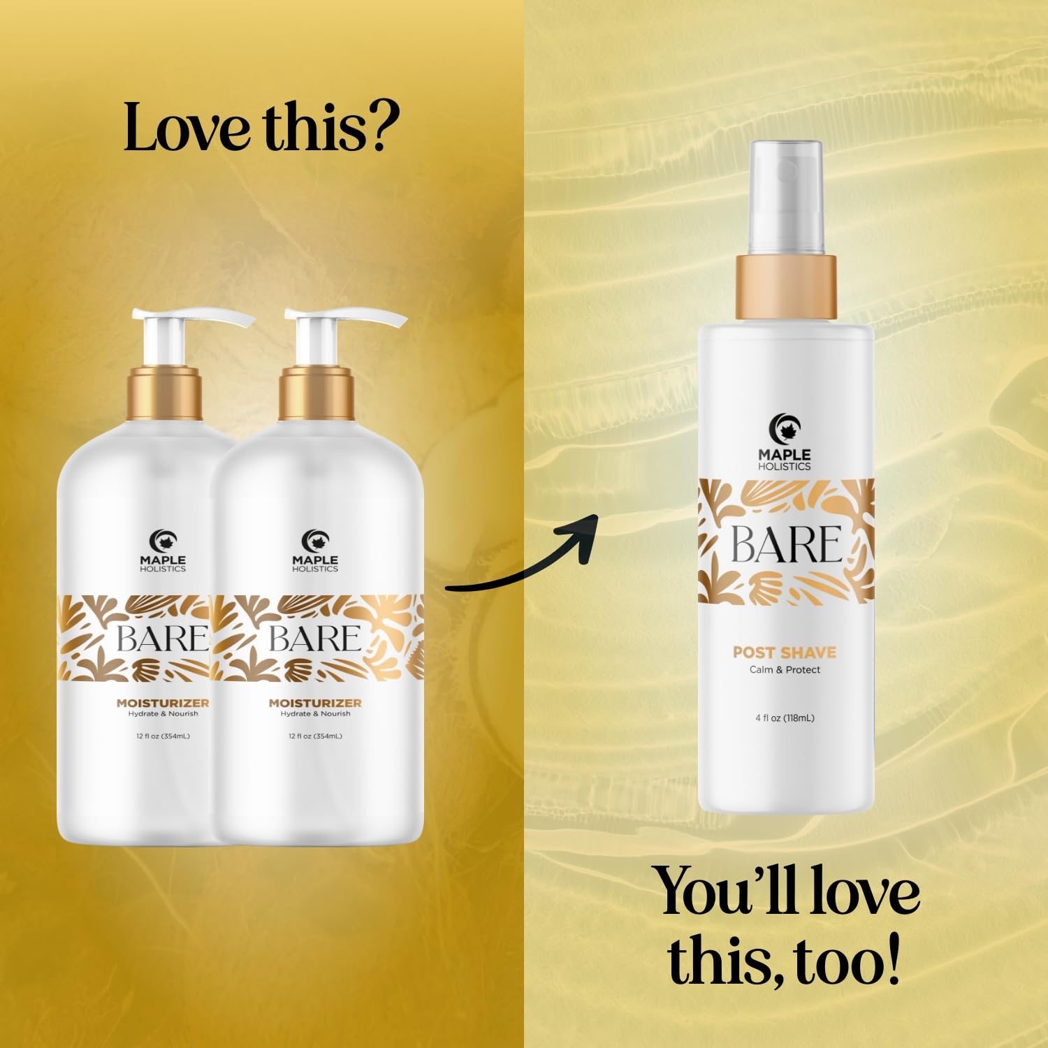 Bare After Shave Lotion for Women | In-Shower Hydration by Maple Holistics