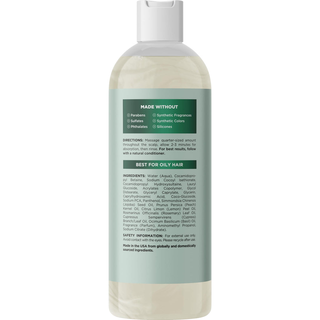 Maple Holistics Clarifying Shampoo for Oily Hair and Scalp | Deep Cleansing with Rosemary Oil | Vegan, Color Safe, Sulfate & Paraben Free (12 fl oz)