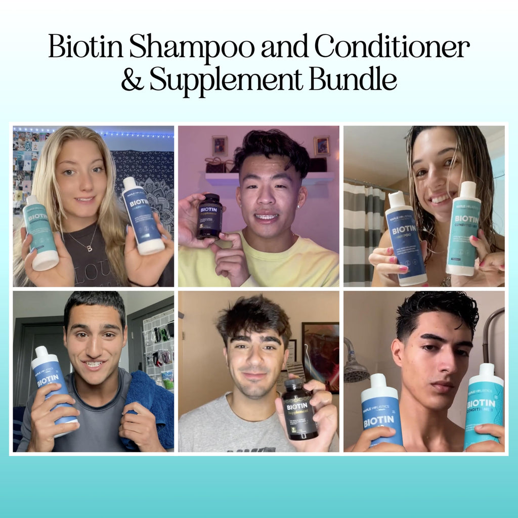 Maple Holistics Biotin Hair Growth Treatment Set — Sulfate-Free Shampoo & Conditioner + Hair Growth Supplement (2 Month Supply)