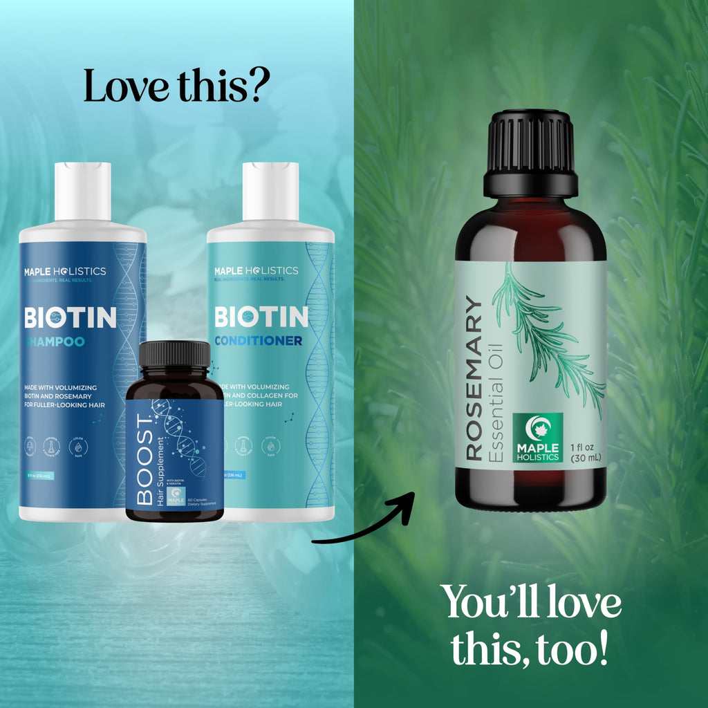 Maple Holistics Biotin Hair Growth Set – Sulfate-Free Shampoo, Conditioner & Supplement