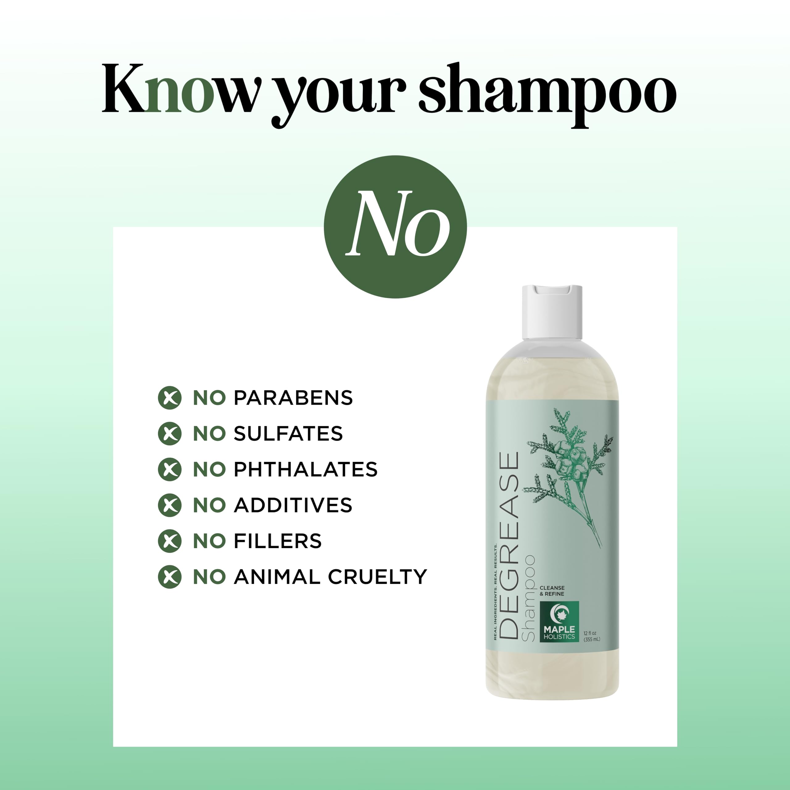 Maple Holistics Clarifying Shampoo for Oily Hair and Scalp | Deep Cleansing with Rosemary Oil | Vegan, Color Safe, Sulfate & Paraben Free (12 fl oz)