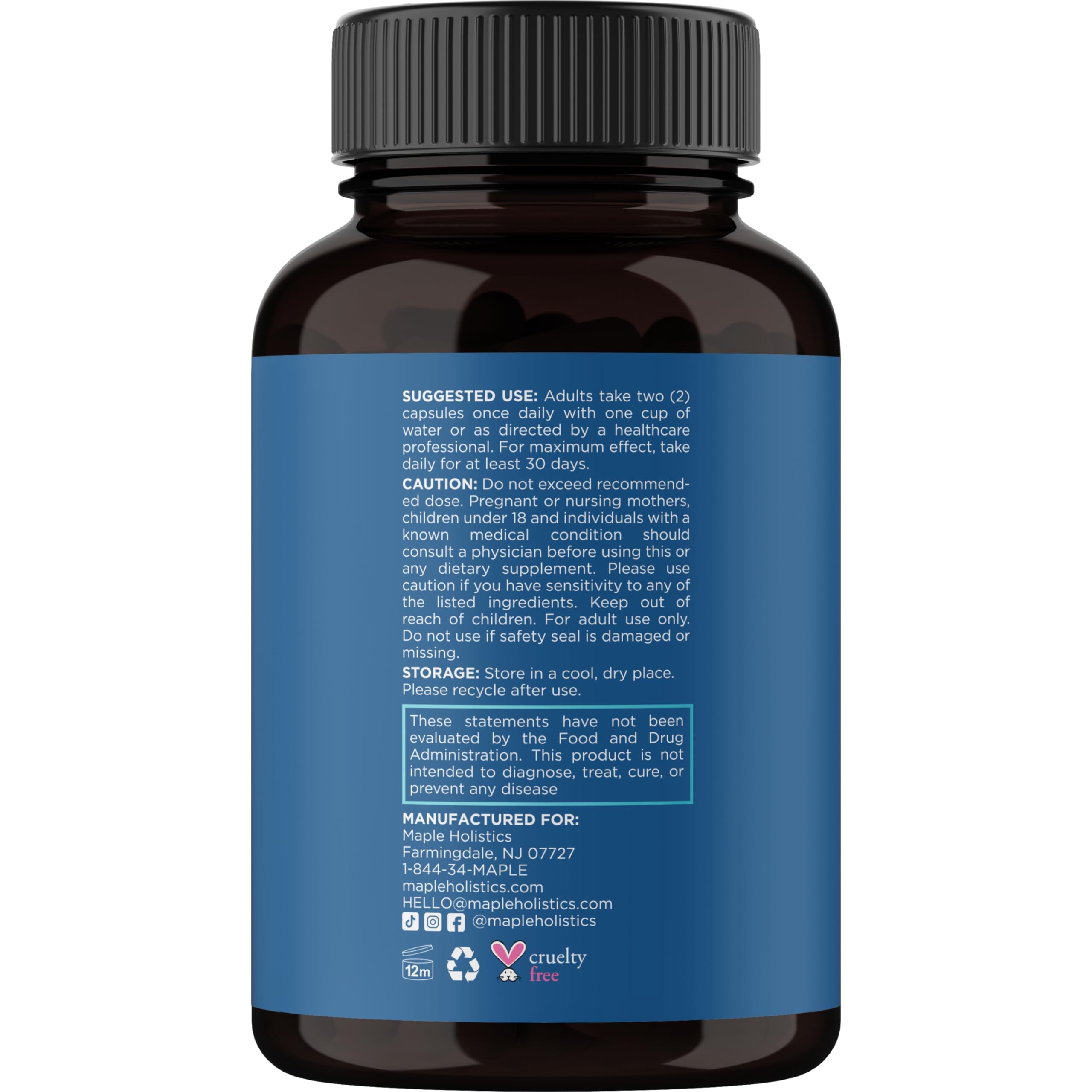Maple Holistics Biotin & Collagen Hair Growth Supplement for Women & Men (2 Months)