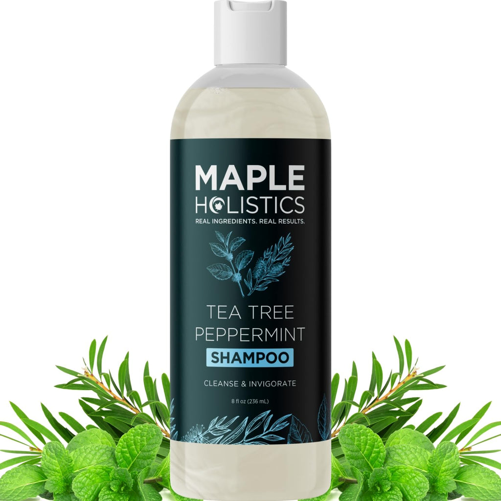 Maple Holistics Rosemary Tea Tree Mint Shampoo – Clarifying & Sulfate-Free for Dry Scalp (8 oz)