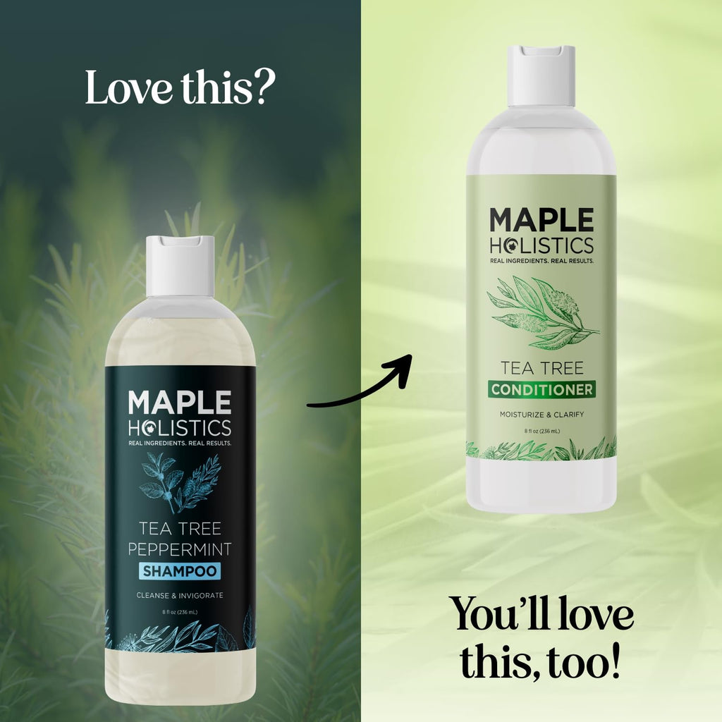 Maple Holistics Rosemary Tea Tree Mint Shampoo – Clarifying & Sulfate-Free for Dry Scalp (8 oz)
