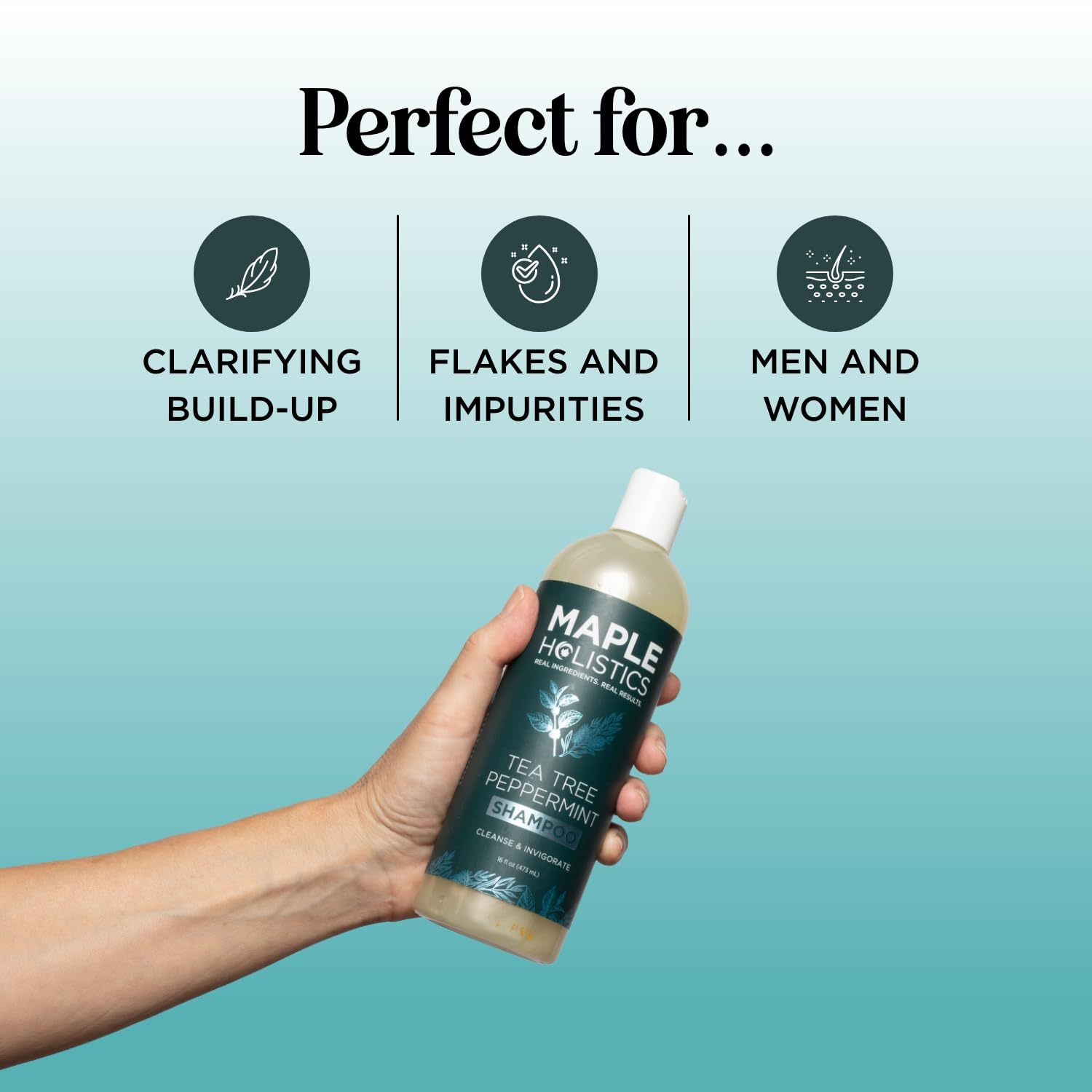 Maple Holistics Rosemary Tea Tree Mint Shampoo – Clarifying & Sulfate-Free for Dry Scalp (8 oz)