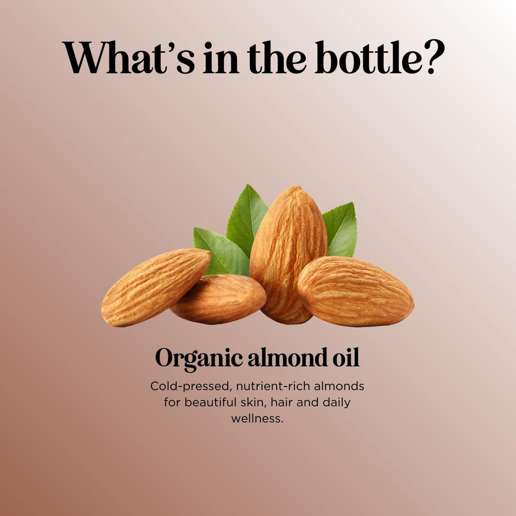 Maple Holistics USDA Organic Sweet Almond Oil - Pure Cold-Pressed Oil for Skin, Hair & Nails 16oz