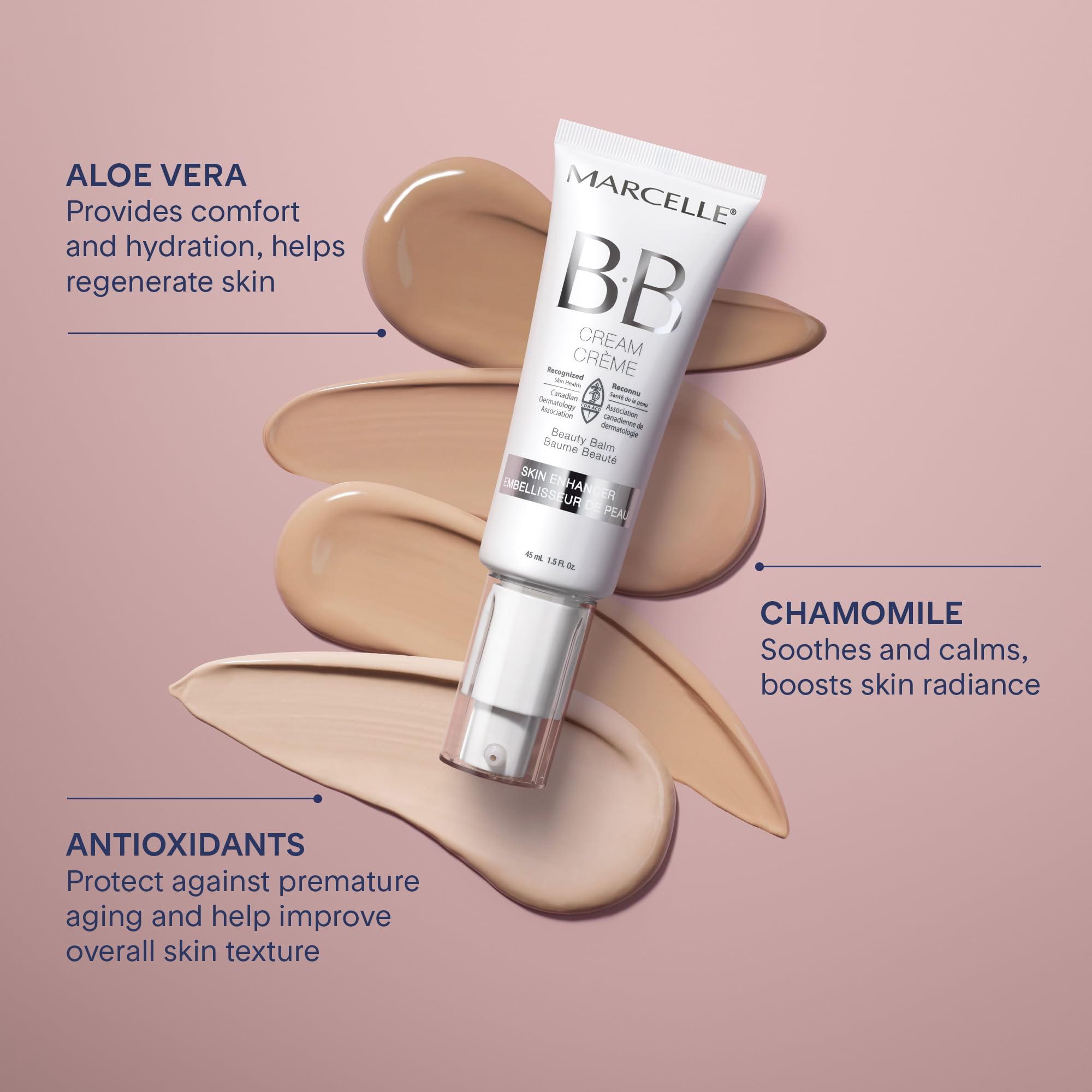 Marcelle BB Cream Beauty Balm – Light to Medium Tinted Moisturizer, 45 mL