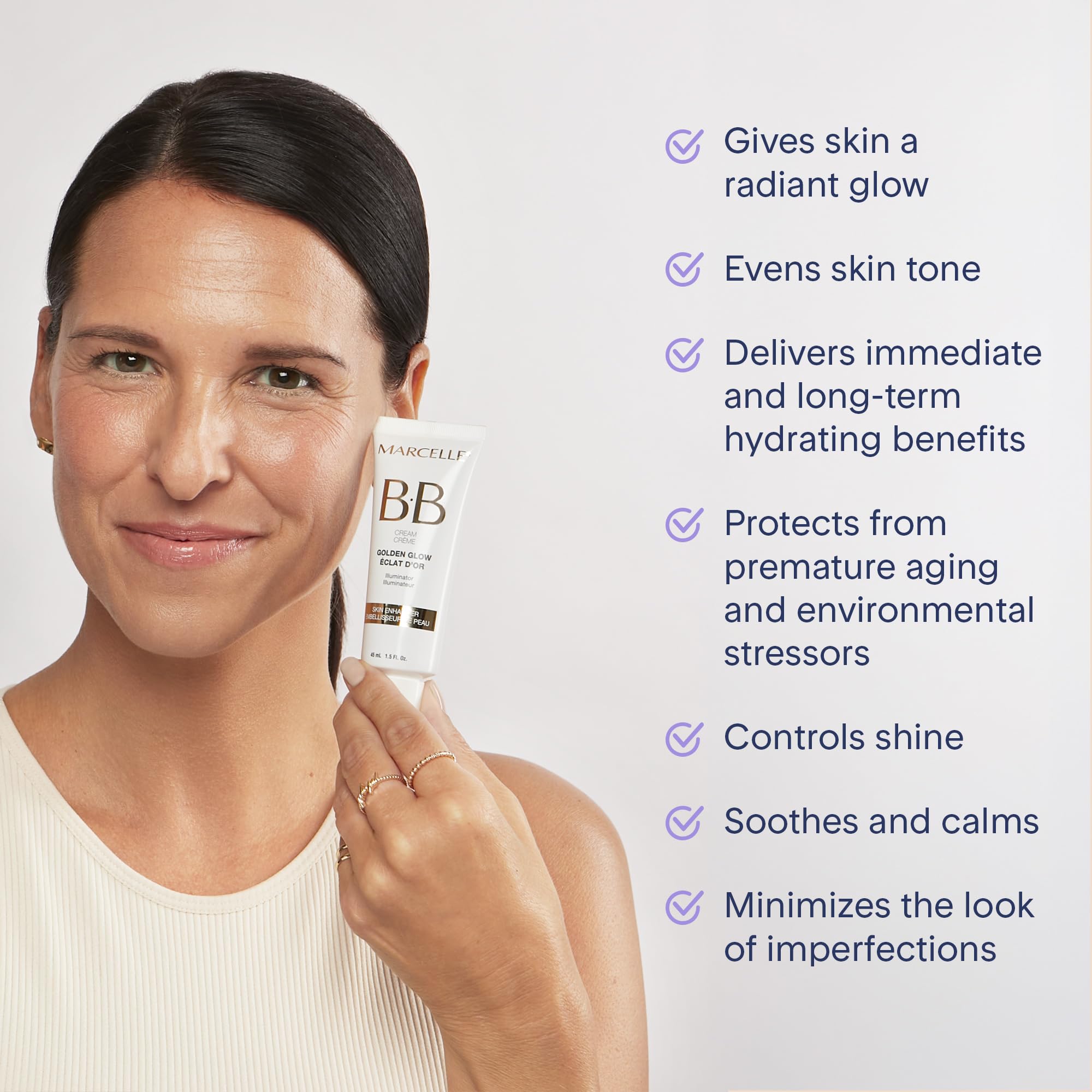 Marcelle BB Cream Golden Glow – Universal Shade, Tinted Moisturizer & Skin Enhancer