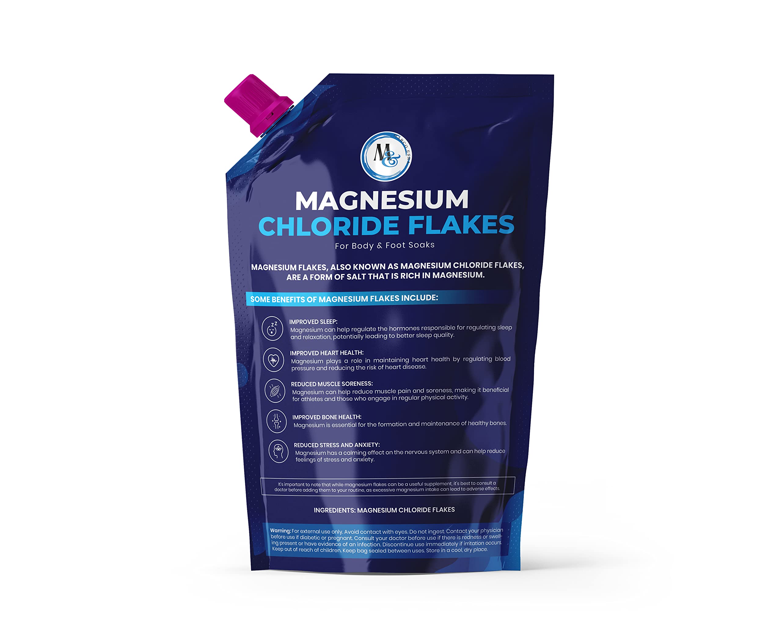 MARCO ESRA Dead Sea Magnesium Flakes Bath Salts – Premium Magnesium Bath Salts (5 Pound)