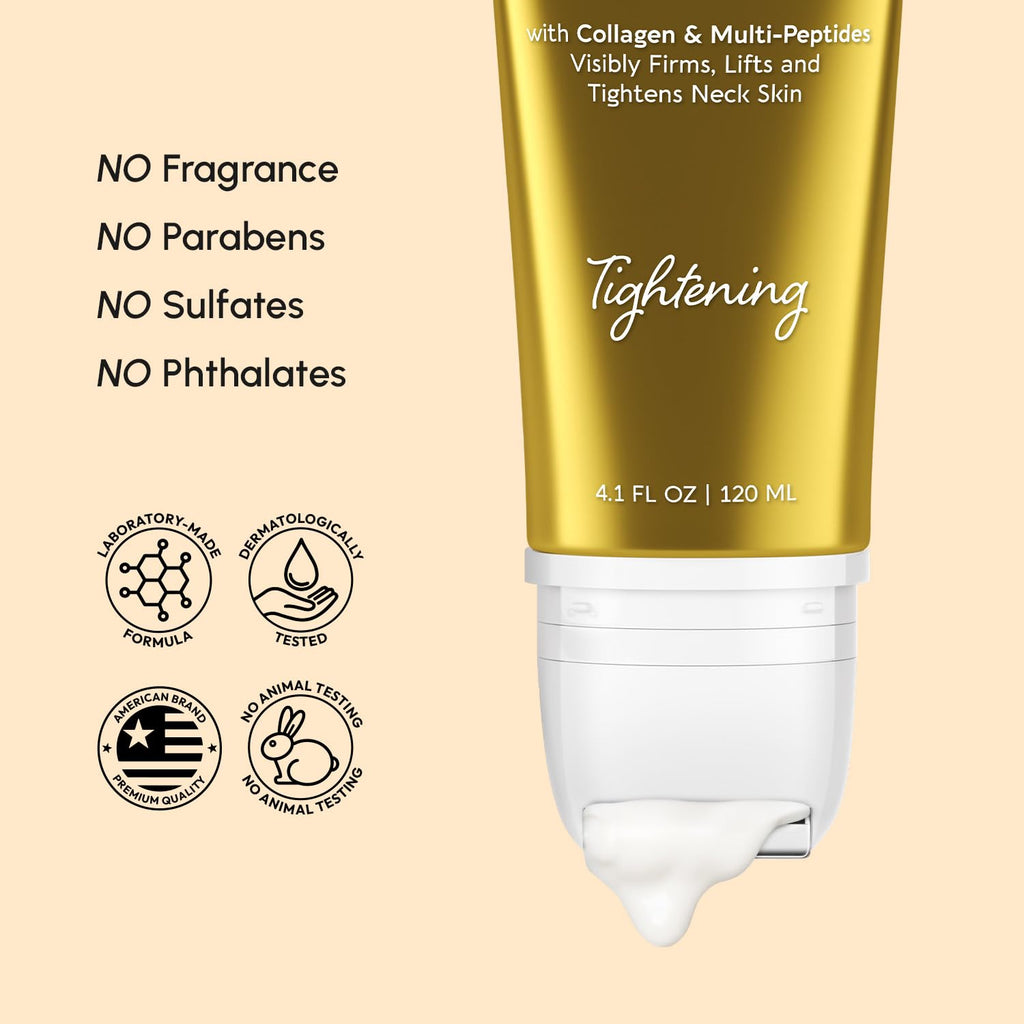 MAREE Neck Cream with Roller – Lifting & Firming for Neck & Décolleté | 3D-Collagen & AH-8
