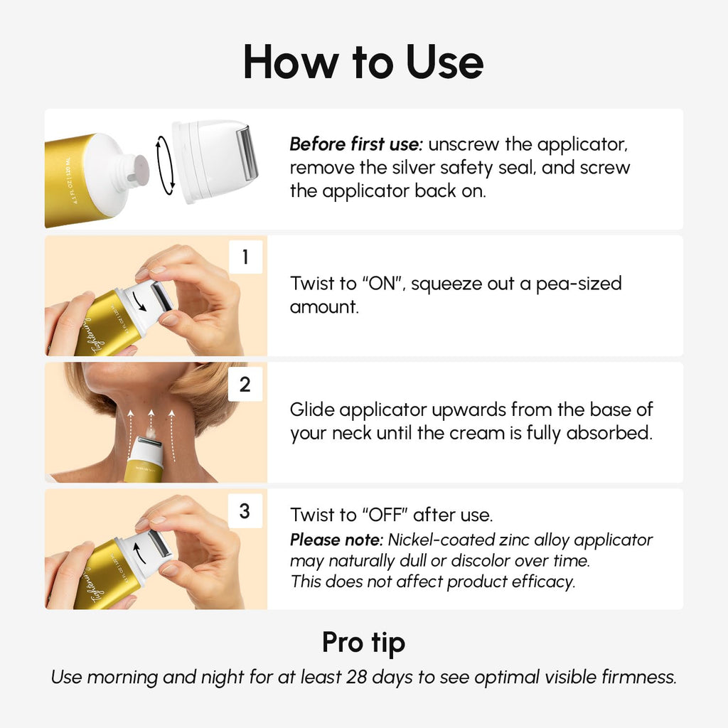 MAREE Neck Cream with Roller – Lifting & Firming for Neck & Décolleté | 3D-Collagen & AH-8