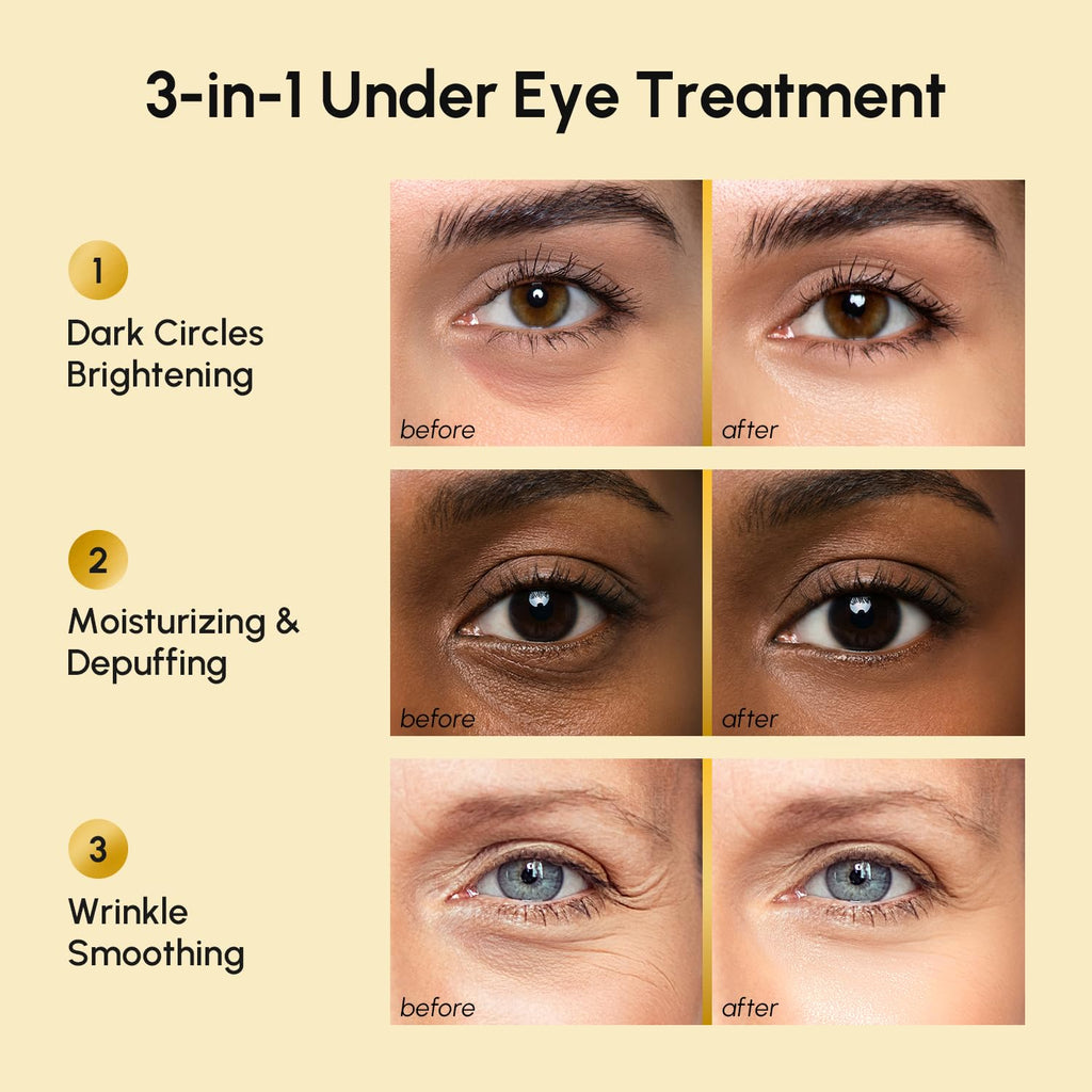 MAREE 24k Gold Glow Under Eye Gels – Cooling Hyaluronic Acid & Marine Collagen Patches