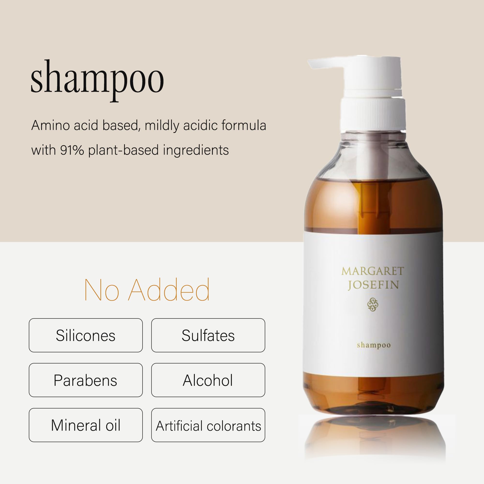 MARGARET JOSEFIN Japanese Shampoo – Sulfate Free, Hydrating, Smooth & Volume Care | 16.9 fl oz