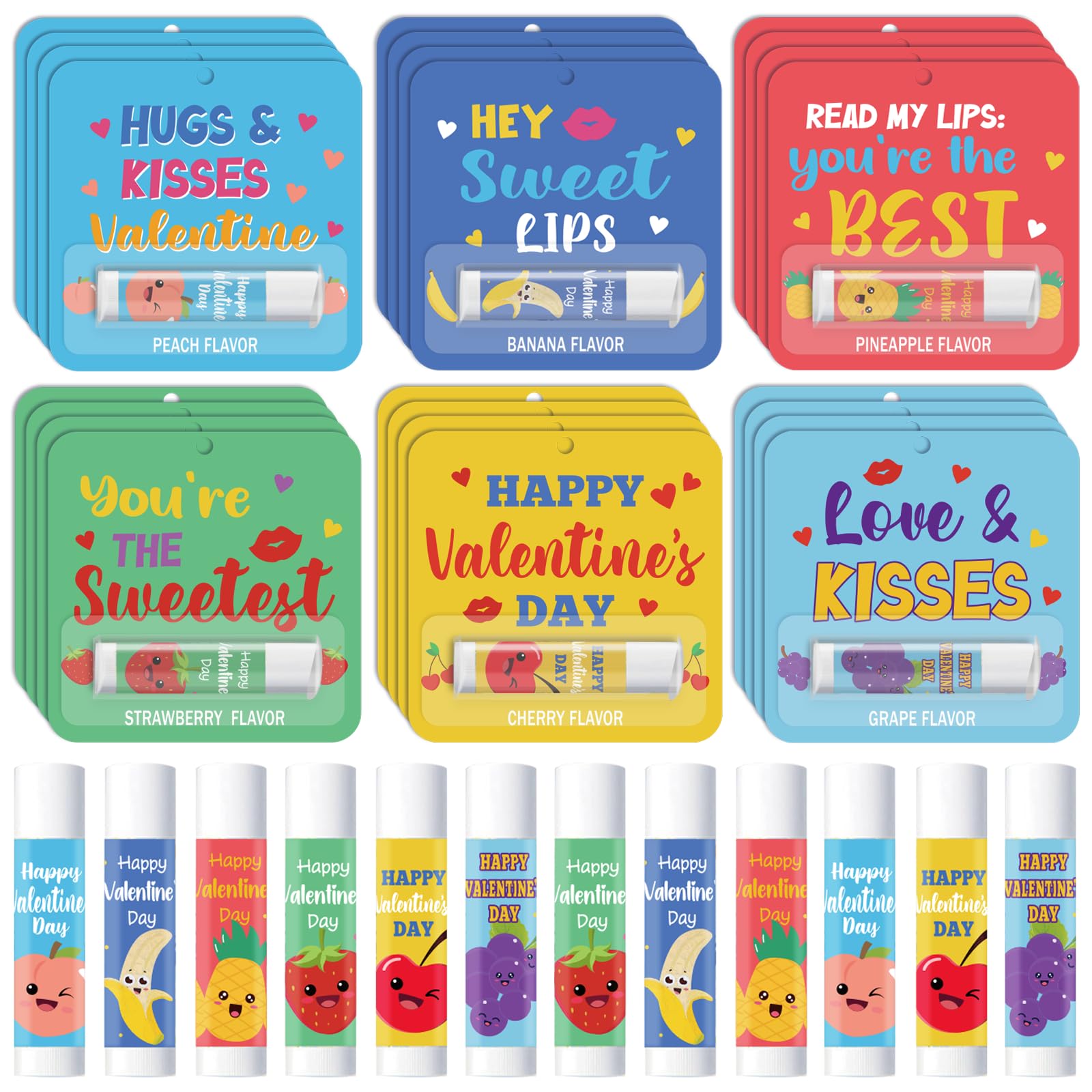 Marhpveua 24-Piece Fruity Lip Balm Gift Set Valentines Day Gifts