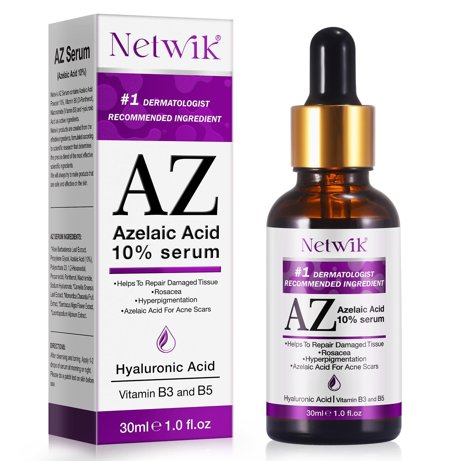Marianp Hyaluronic Acid Serum with 10% Azelaic Acid – Hydration & Gentle Acne Support