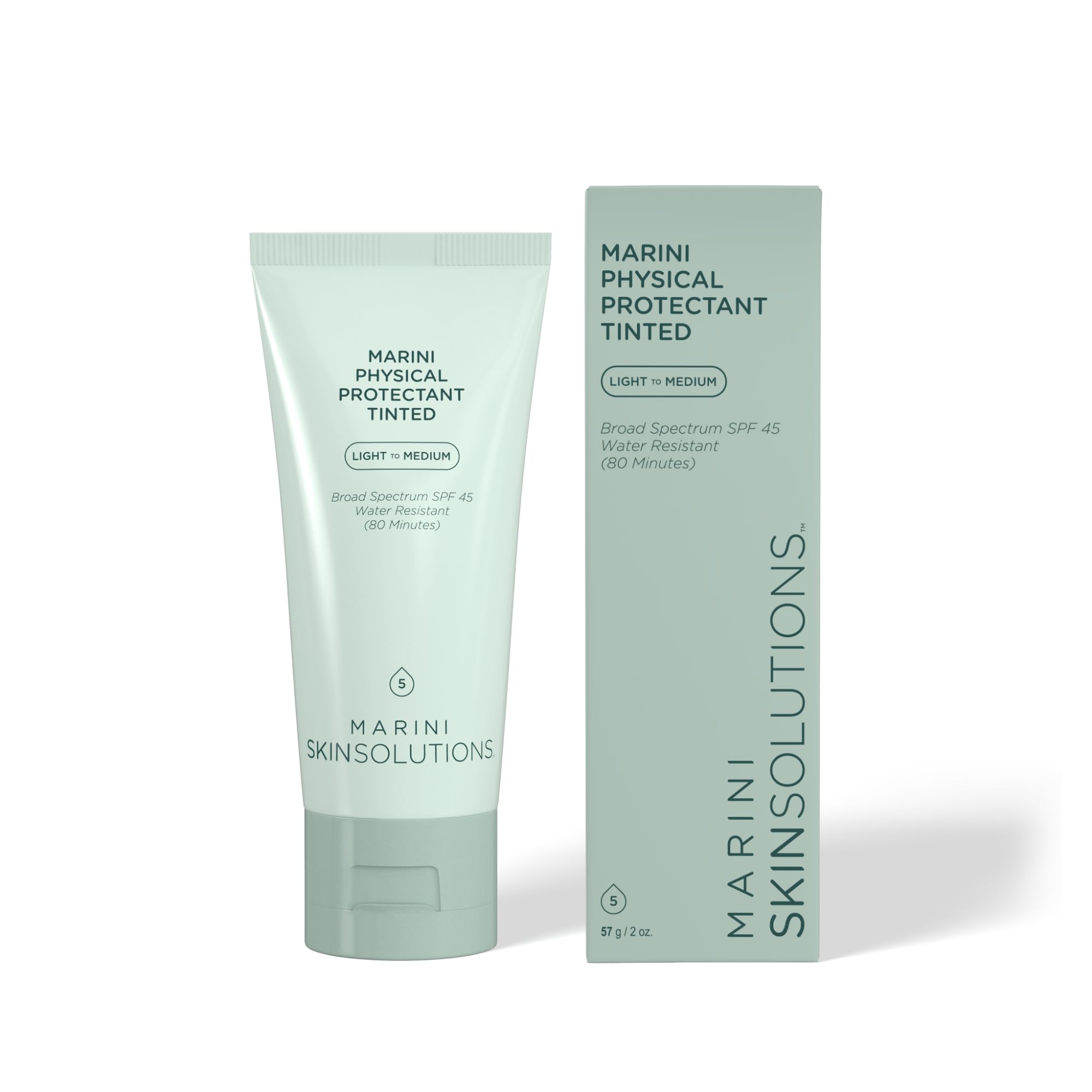 Marini SkinSolutions Physical Protectant Tinted SPF 45 Sunscreen – Light to Medium, 2 oz