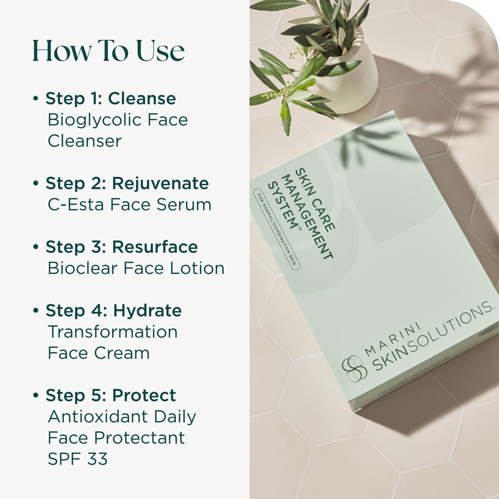 Marini SkinSolutions Travel Size Starter System for Normal to Combination Skin | SPF 33 Protectant, Cruelty Free, Made in USA