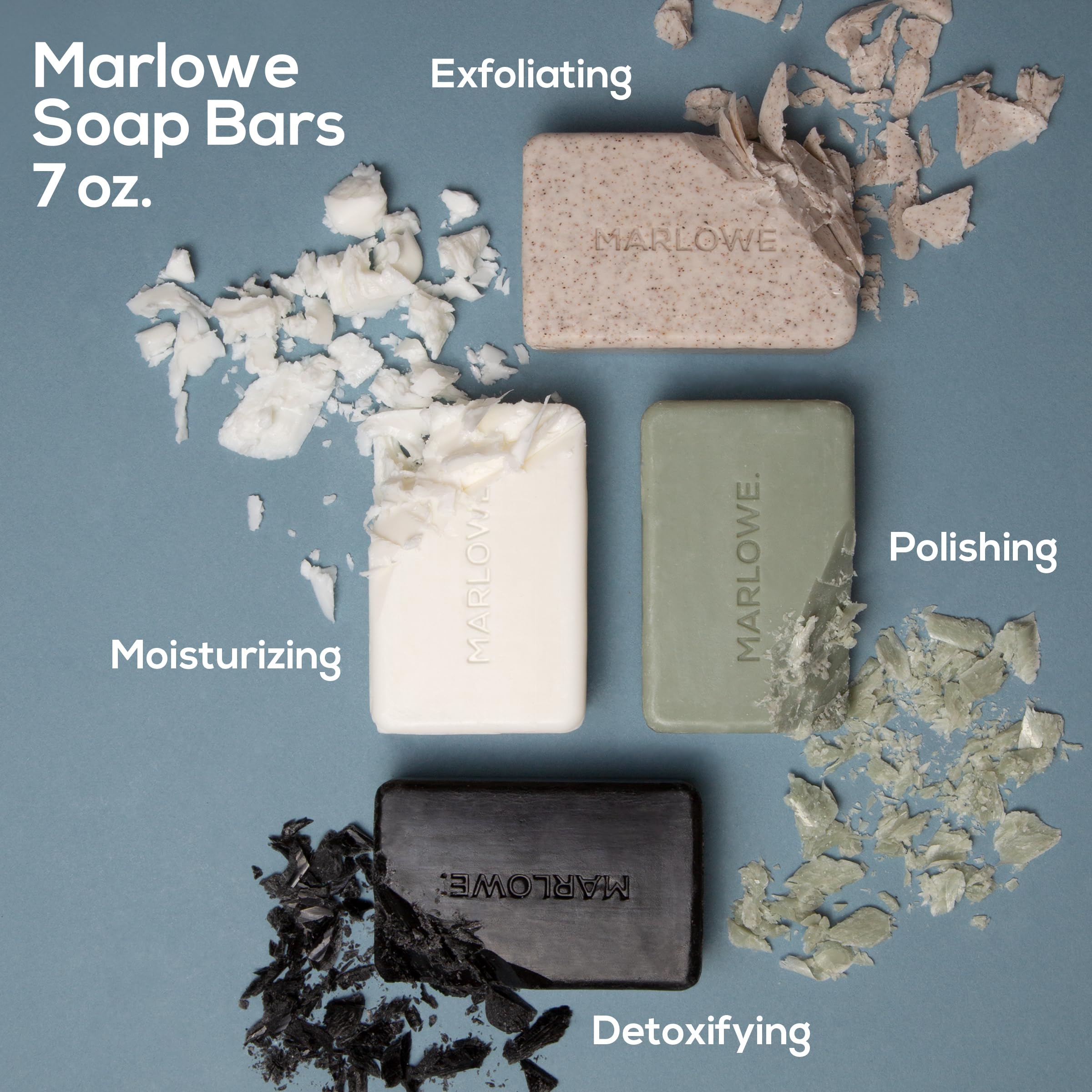 MARLOWE No. 102 Body Scrub Soap 7 oz – Santal | Exfoliating Bar with Shea Butter, Olive Oil & Green Tea