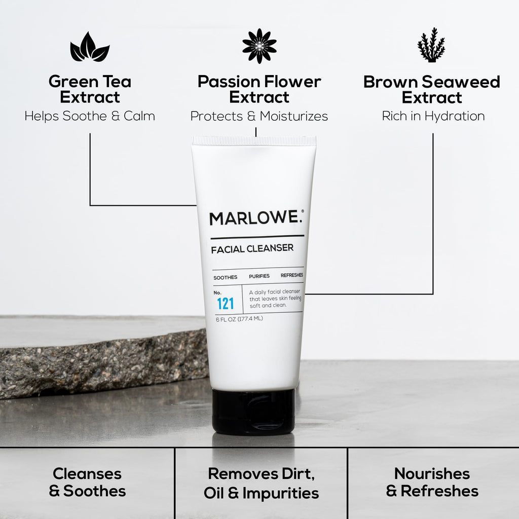 MARLOWE. No. 121 Facial Cleanser – Daily Men’s Face Wash with Natural Extracts & Antioxidants