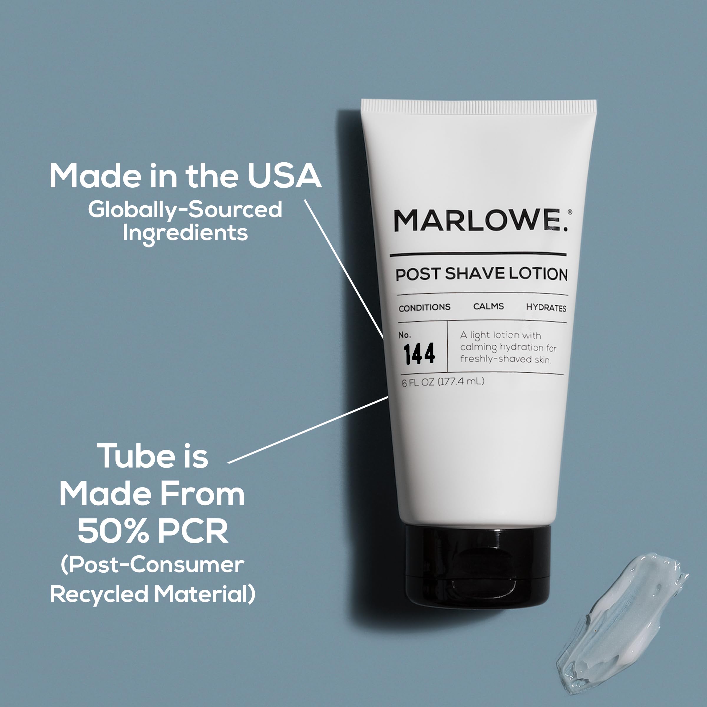 MARLOWE No. 144 Post Shave Lotion – Hydrates, Calms & Nourishes Skin, Aloe Citrus Scent (6 oz)