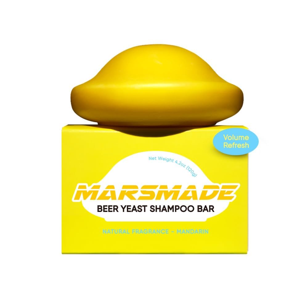 MARS MADE Beer Yeast Shampoo Bar 2.0 – Hydrating Solid Shampoo for Volume & Scalp Nourishment (120g)