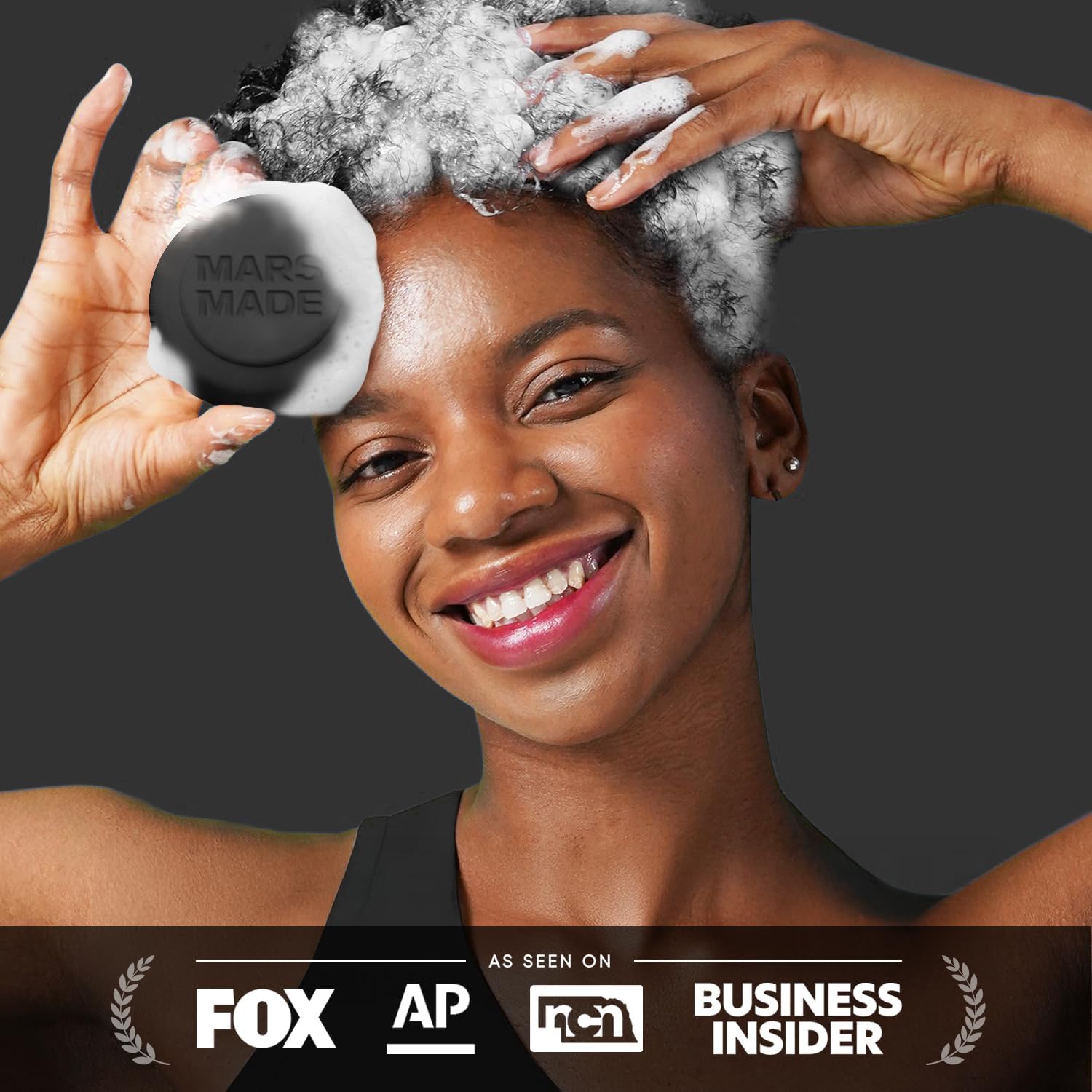 MARS MADE Charcoal Shampoo Bar 2.0 – Hydrating, Purifying Solid Shampoo (120g)