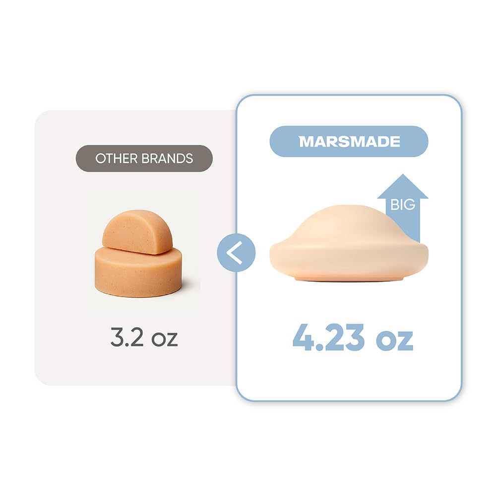 Mars Made Castor Oil Shampoo Bar – Hydrating Solid Shampoo for All Hair Types