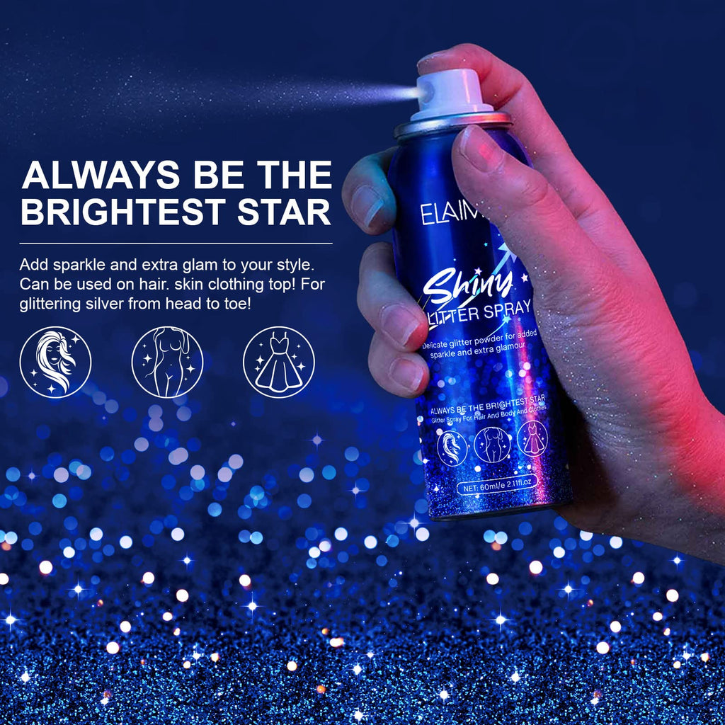 MASAIGGE Shiny Body Glitter Spray – Temporary Sparkle for Hair, Skin, Face & Clothing (60ml)