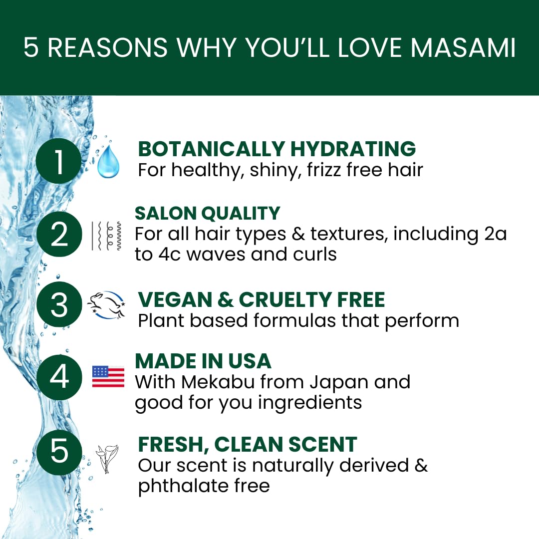MASAMI Mekabu Hydrating Shine Serum – Travel Size, Vegan & Sulfate-Free