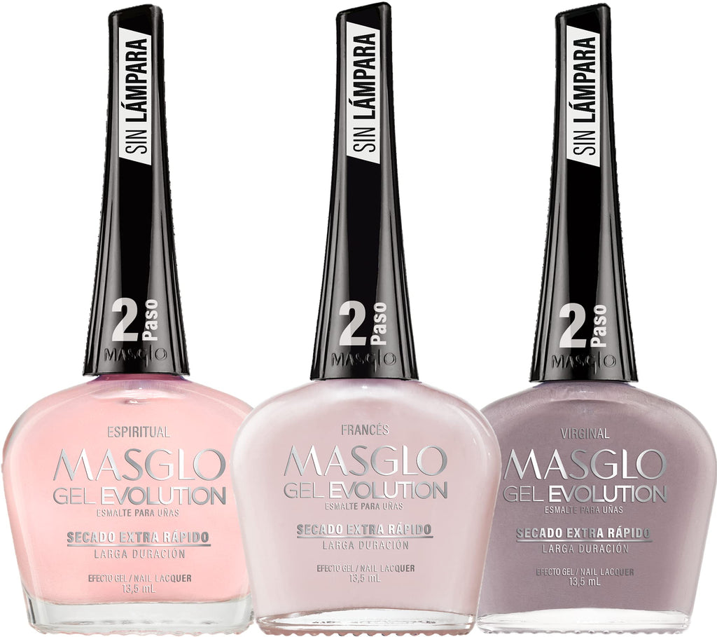 MASGLO Gel Evolution – Set of 3 Nail Polishes | No UV/LED Lamp Needed, Fast-Drying, 12-Day Wear, 14-Free Formula