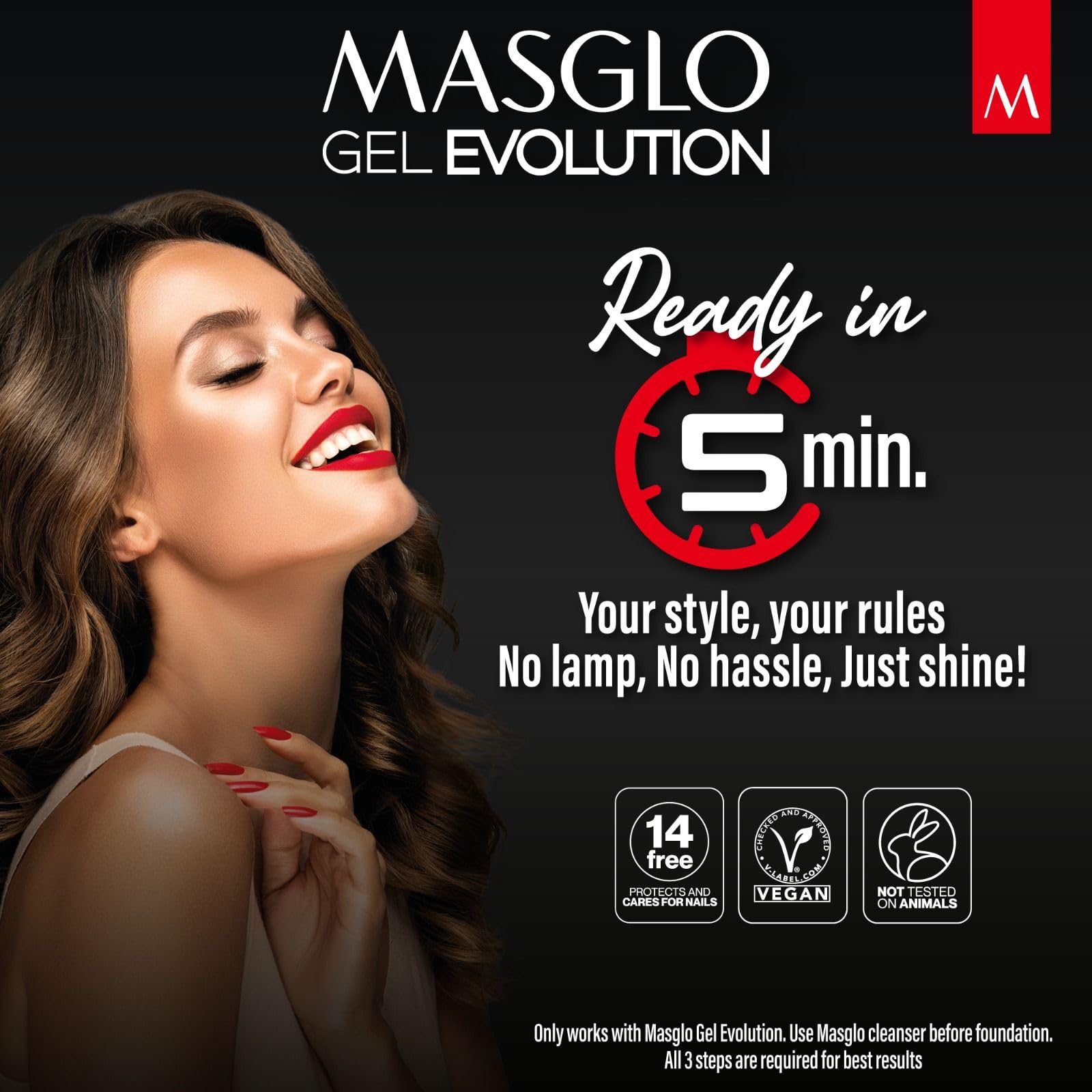 MASGLO Gel Evolution World of Love Set – 3 Nail Colors, No Lamp, Up to 12 Days